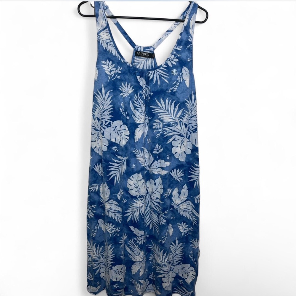 Lauren Ralph Lauren Blue and White Midi Dress